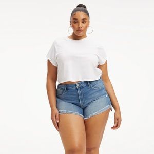 GOOD AMERICAN GOOD CURVE DEMIN SHORTS - BLUE466